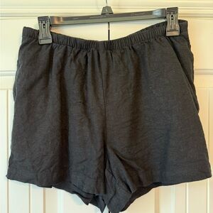 Women's Black Linen Shorts